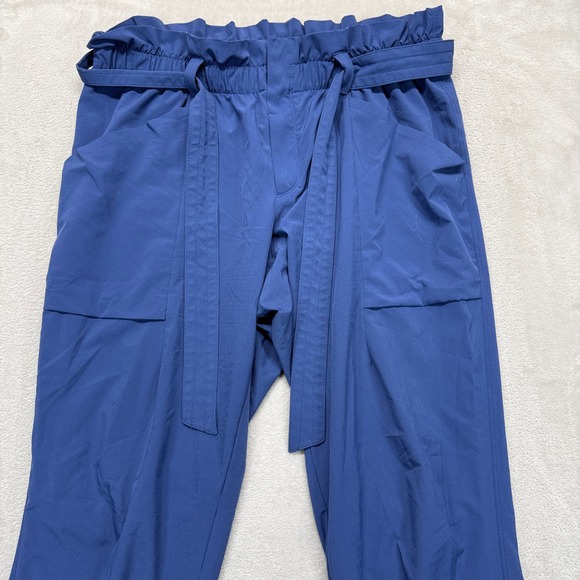 Athleta Pants Women's 12 Tall Skyline Featherweight Blue Paperbag Waist Cargo‎ - Picture 3 of 14